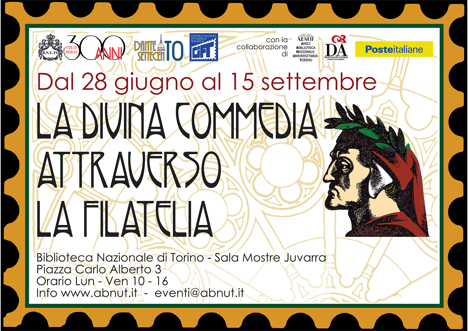 Mostra Filatelia Dante Locandina